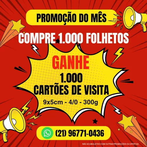 Promoção: 1.000 Folhetos e Ganhe 1.000 Cartões!