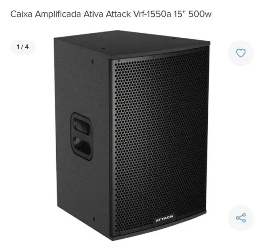 Caixa de Som Amplificada Attack VRF1550A - 500W RMS - Profissional, 15?, Bivolt