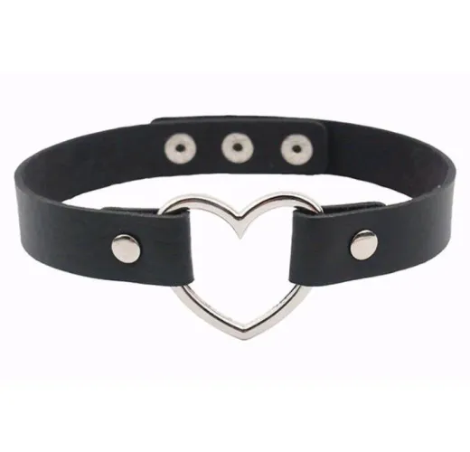 Choker Retro de Couro sintético Estilo Gótico Punk de Alta Qualidade