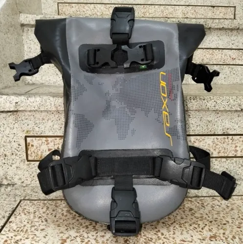 Alforje Estanque Frontal Saxon 6L Cinza/Mapa - Impermeável Moto (Usado)
