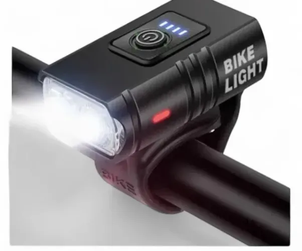 Farol Bike 2 Leds T6 Display Digital Bateria Até 18hr
