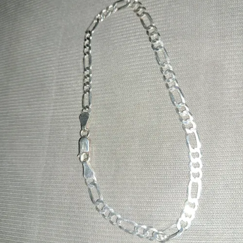 Pulseira masculina de prata pura com 23 cm AGUDOS