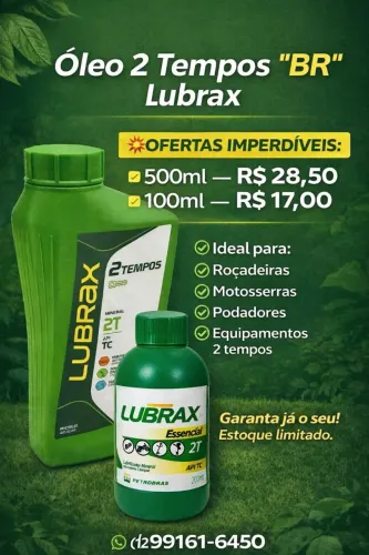 ÓLEO 2 TEMPOS PARA ROÇADEIRAS, MOTOSSERRAS, PODADORES.