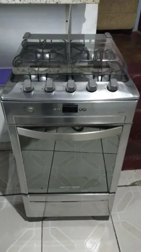 FOGÃO BRASTEMP INOX 4 BOCAS - MOD.: BF750BRUNA (C/ AVARIAS)