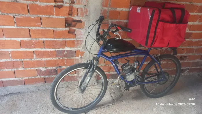 Bicicleta motorizada 80cc tudo funcionando partida rápida