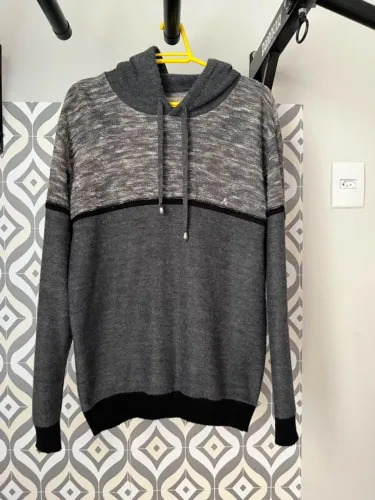 Casaco Moletom Tricot Masculino Tam M - Com Capuz