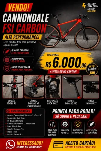 BIKE Cannodale fsi carbon - MUITO NOVA | ALTA PERFORMANCE