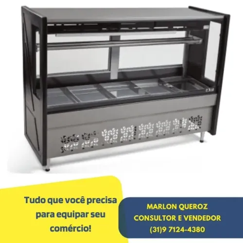 Balcão de Açougue 1,75m Preto Polar