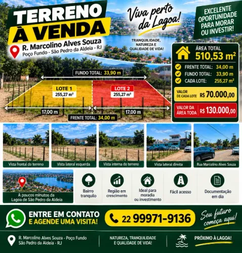 OPORTUNIDADE! TERRENO PRÓXIMO À LAGOA EM POÇO FUNDO
