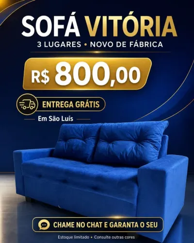 :? Sofá Vitória 3 Lugares - Direto da Fábrica para sua Sala!