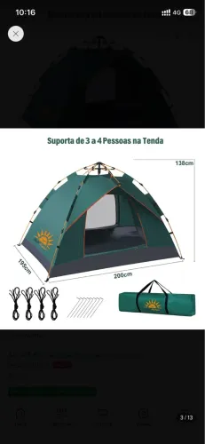 Barraca de Acampar 3-4 pessoas