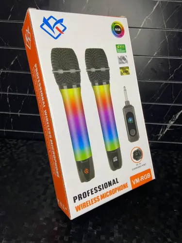 MICROFONE PROFISSIONAL SEM FIO DUPLO - VM-RGB