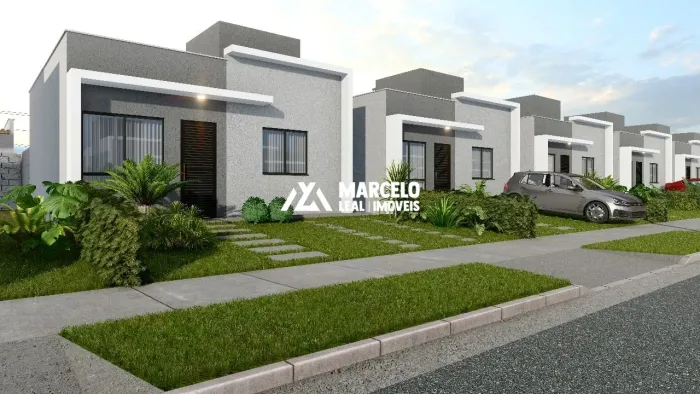 Casa solta medindo 48.77m², com 2 quartos dentro de condomínio fechado, com laze