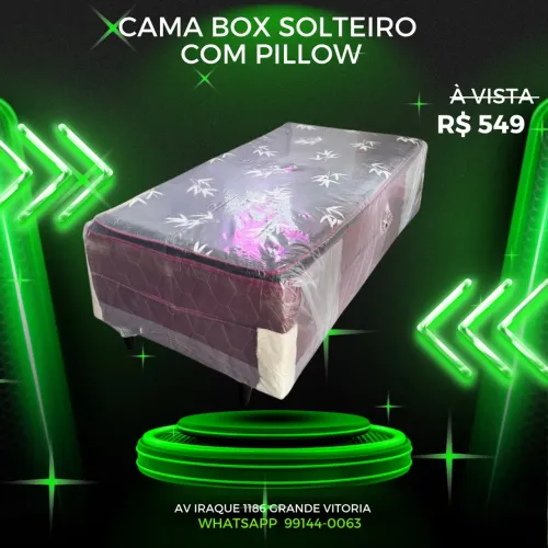 Cama box solteiro com pillow top -