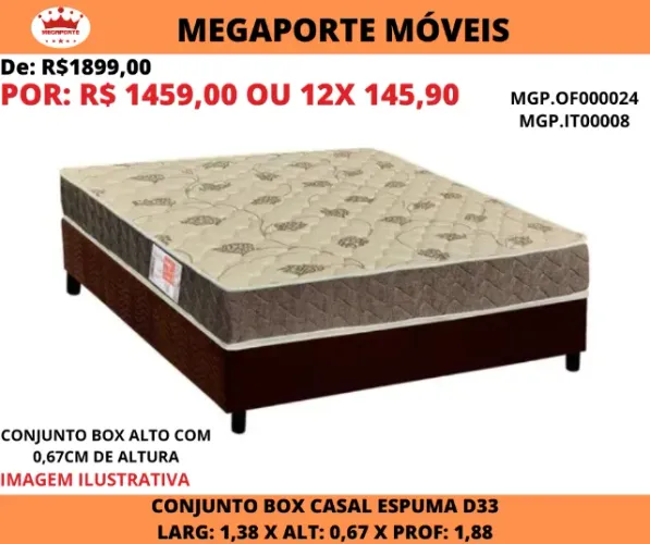Conjunto Box Casal Espuma D33 Comfortpedic