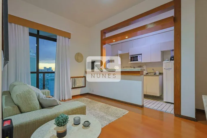 Apartamento mobiliado para aluguel, com área de 45 m²,1 quarto, 1 banheiro, 1 vaga, Savass