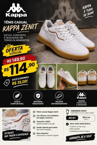 Tênis Casual Kappa Zenit