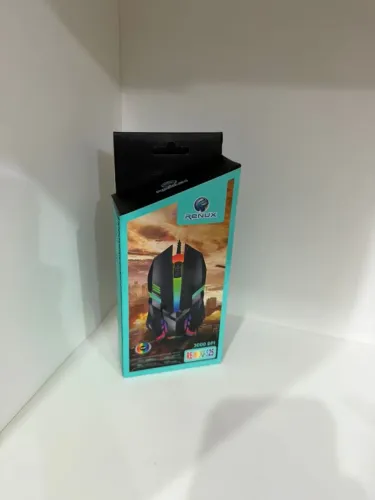 Mouse Com Fio 110cm 3 Botões Rgb Renux Re-mou-525 Preto