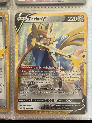 Carta Pokémon Zacian 30 anos NM 