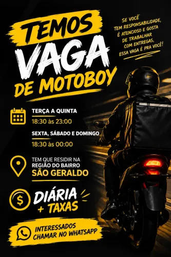 Vaga para motoboy