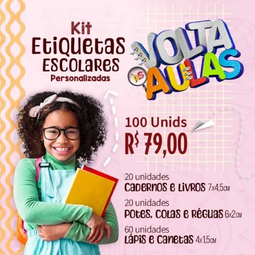 Etiquetas Escolares Personalizadas | Volta às Aulas