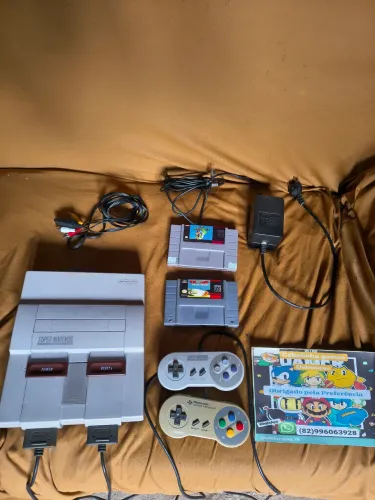 Super Nintendo completo funcionando normalmente