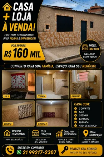 CASA + LOJA A VENDA