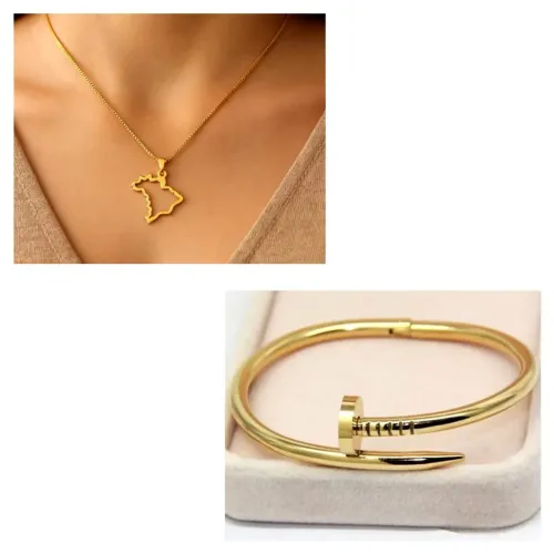 Cordão do Brasil + bracelete 