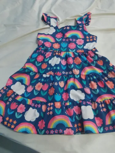 Vestido colorido para menina partir de 5 anos