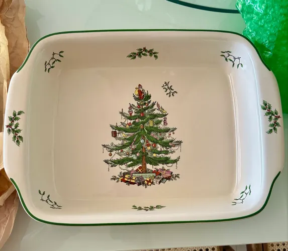 Travessa Refratária Retangular de Porcelana Off White Natalina