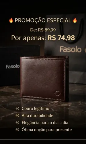 CARTEIRA FASOLO LACRADA COURO LEGÍTIMO
