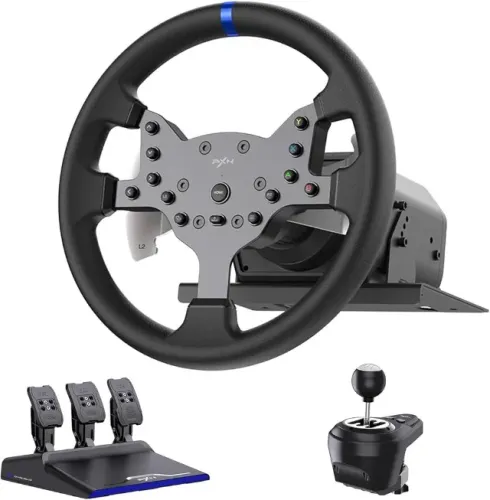 (Renz Informática) Volante Gamer Pxn V99, controle Driving Direção, Force Feedback