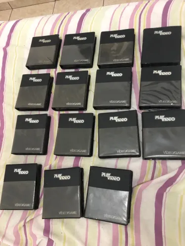 Raríssima coleção cartuchos Atari 2600 play vídeo