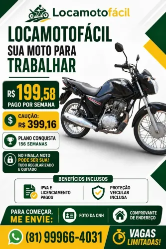 Locação motocicleta honda 125 moto