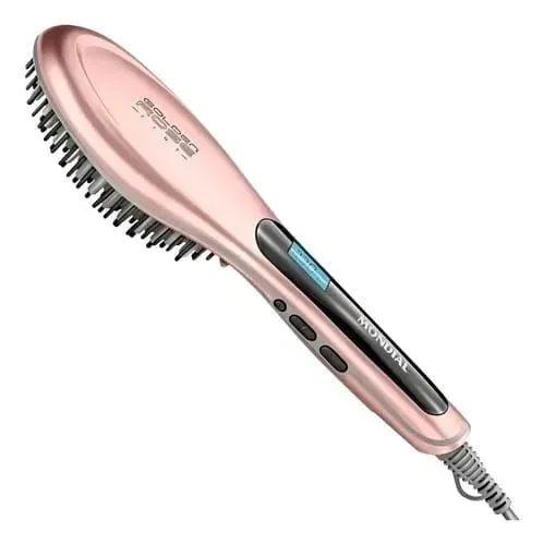 Escova Alisadora Mondial EA-02 Golden rosa