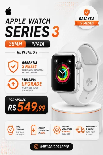 Apple Watch 3 38mm bat acima de 90%
