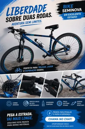 Vendo uma bicicleta seminova em excelente estado.