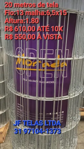 20 METROS DE TELA SOLDADA GROSSA
