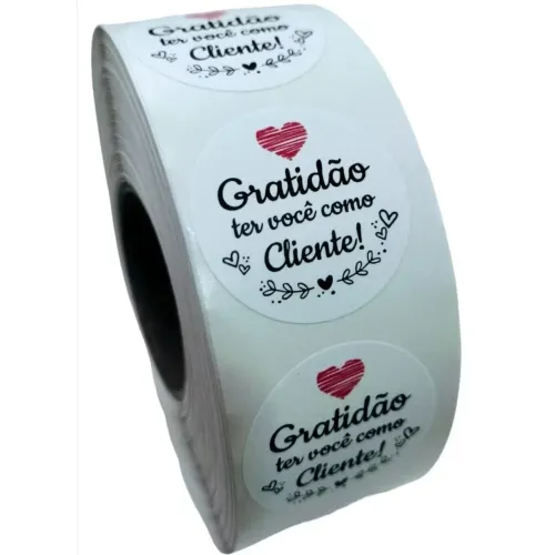 100 unidades kit de adesivos Gratidão ter você como cliente 