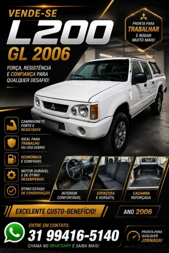 Mitsubishi L200 GL 2.5 4X4 CD Diesel 2006