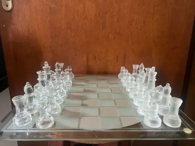Xadrez de Vidro Belissimo, peças grandes