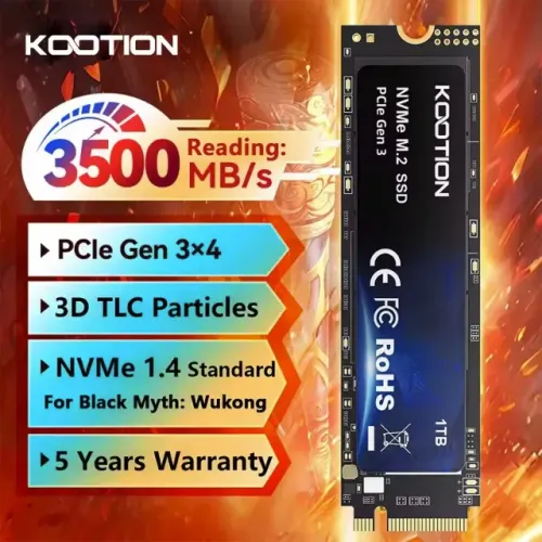 SSD Kootion X15 512GB M.2 2280 Nvme Pcie 3.0 L: 3100MB/S G: 2400MB/S, 12x 44,62