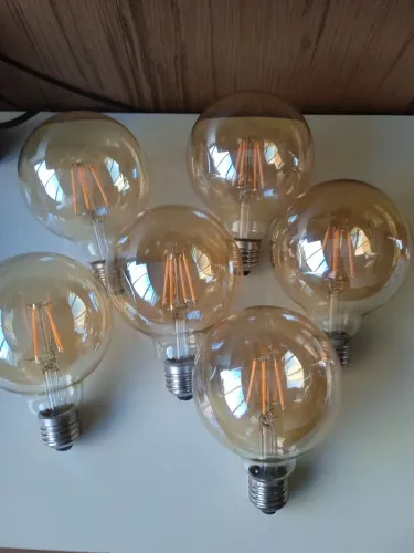 6 Lâmpadas LED Globo Vintage Grandes - Funcionando