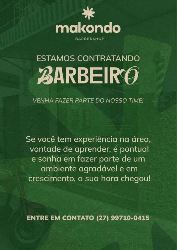 VAGA BARBEIRO BARBEIRA