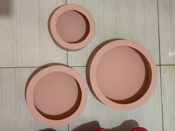 Nichos redondos na cor rosa