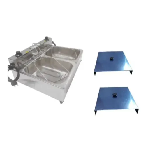 Fritadeira Elétrica Industrial 2 Cubas 10litros sendo 5L cada com 2 Tampas