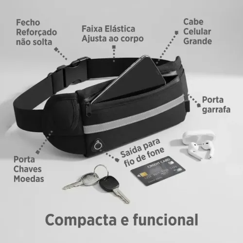 Pochete Slim Corrida Treino Impermeável Antifurto Celular