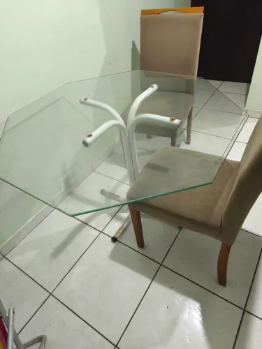 MESA DE VIDRO C 2 CADEIRAS 