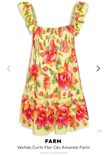 Vestido Curto Flor Céu - FARM 