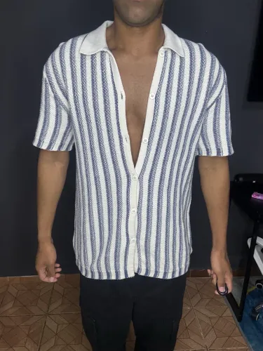 Camisa Tricô Azul
